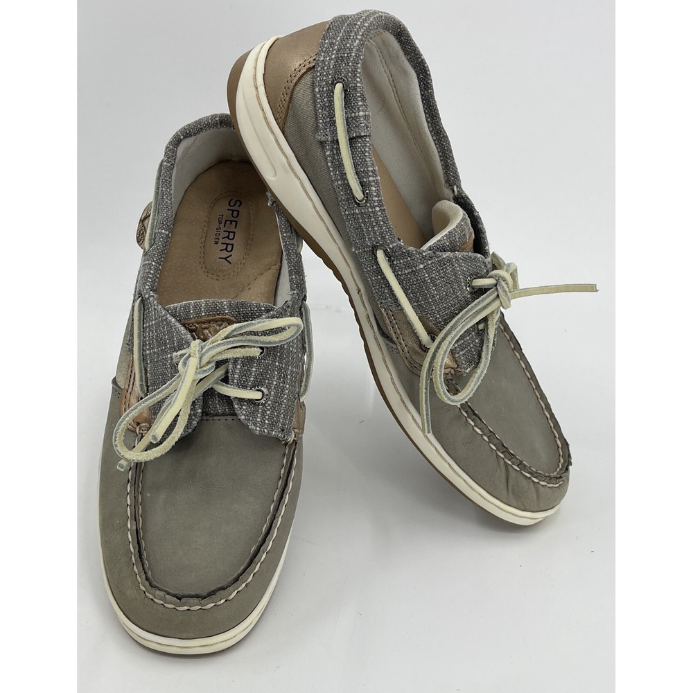 Sperry Top-Sider Bluefish Sparkle Grey Boat Shoe Women's Size: 8M